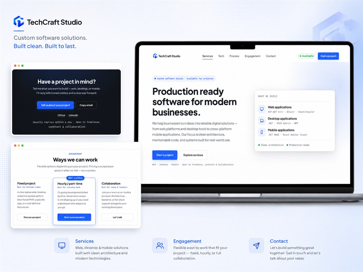 TechCraft Studio landing page